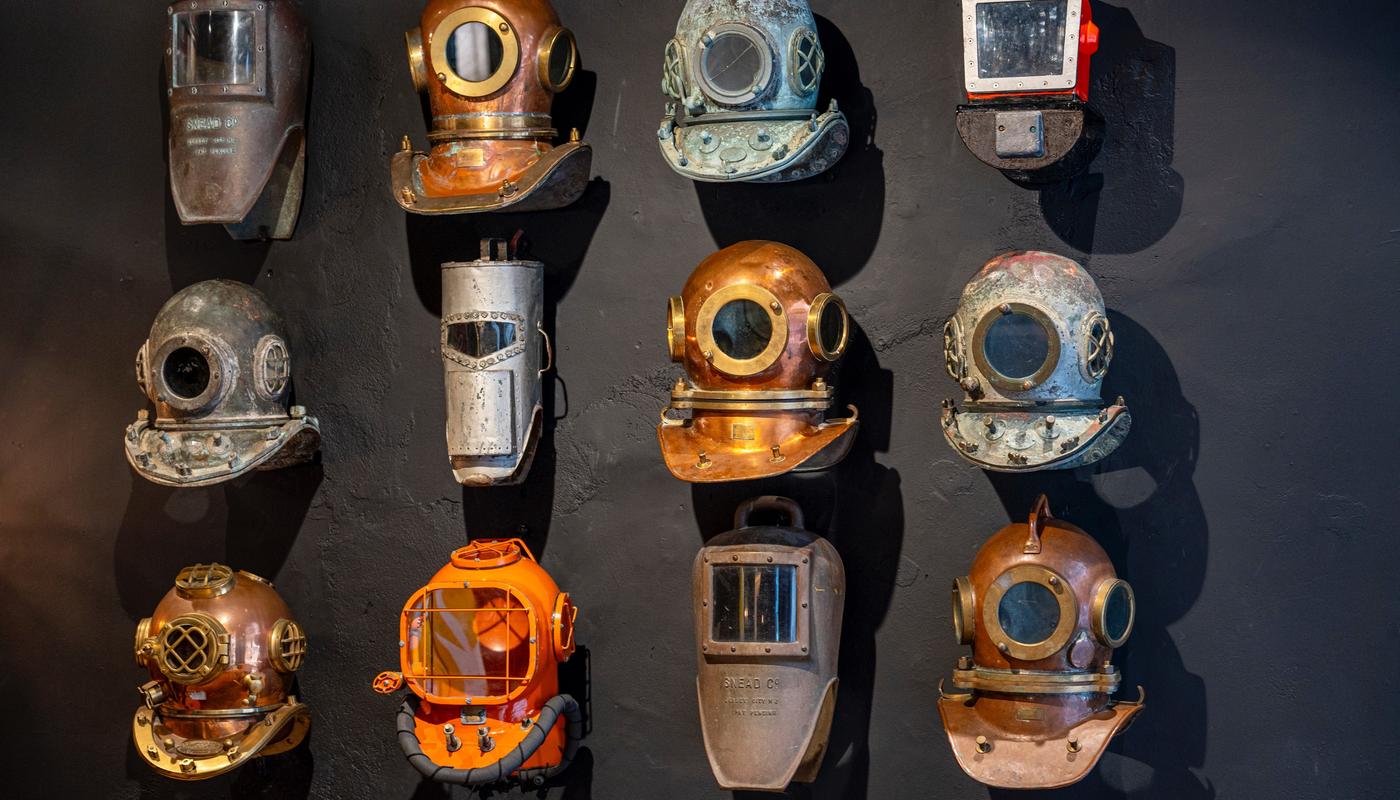 Diving helmets, vintage collection