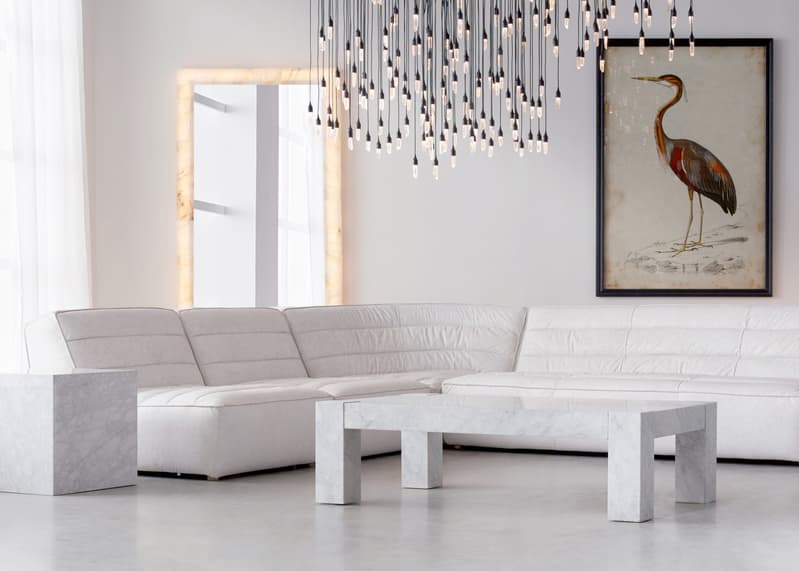 White marble coffee table and side table