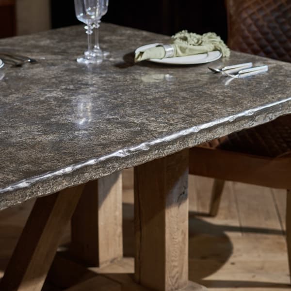 Monastery Dining Table close up image of top