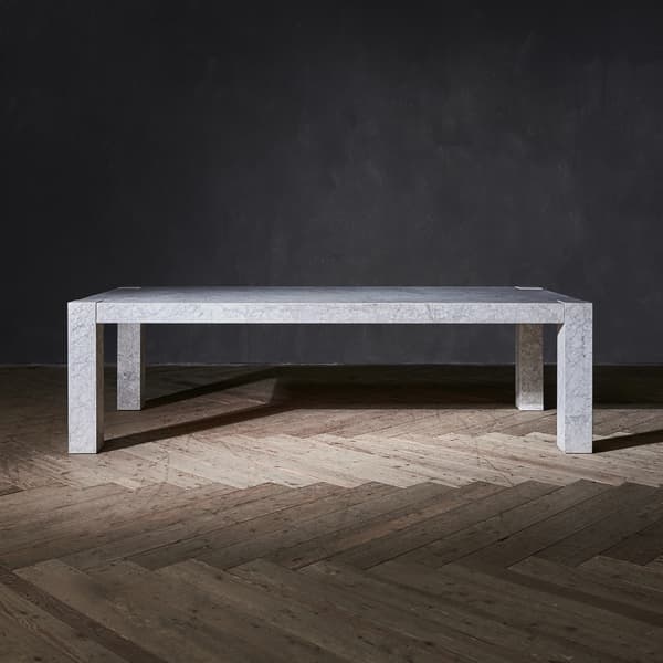 Junction marble dining table side view