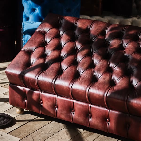 Westminster buttoned footstool cropped detail product view