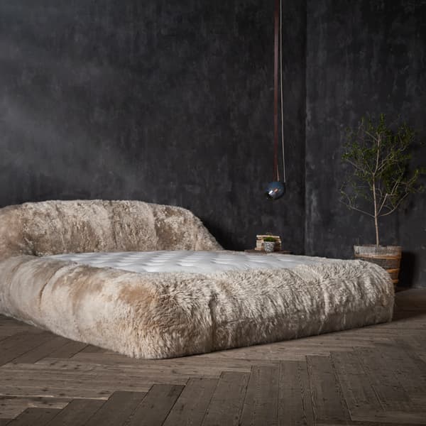 Argali Bed Frame in Yeti Beige side angle