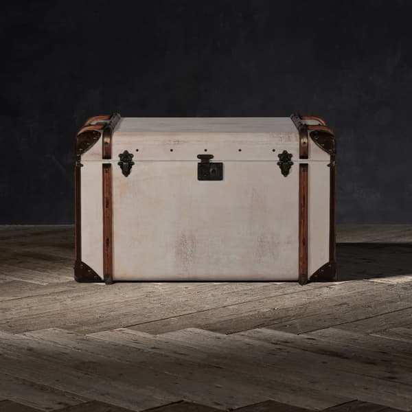 Globetrekker Trunk in Waxed Vellum front view