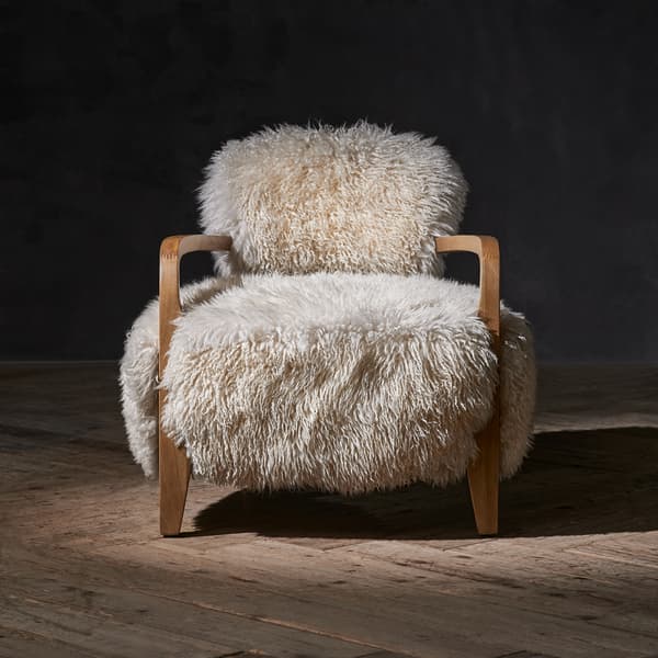 Cabana Sheepskin Chair in yeti beige front view