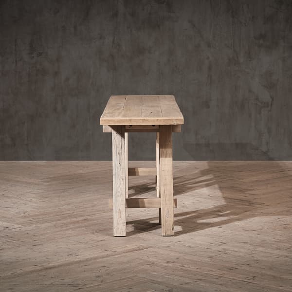 A frame console table side view