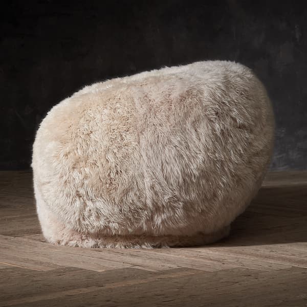 Valais Swivel Chair in Yeti Beige Side View