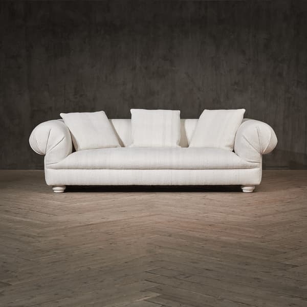 Commodore 3 Seater Sofa in Anatolian Reweave Ivory front view