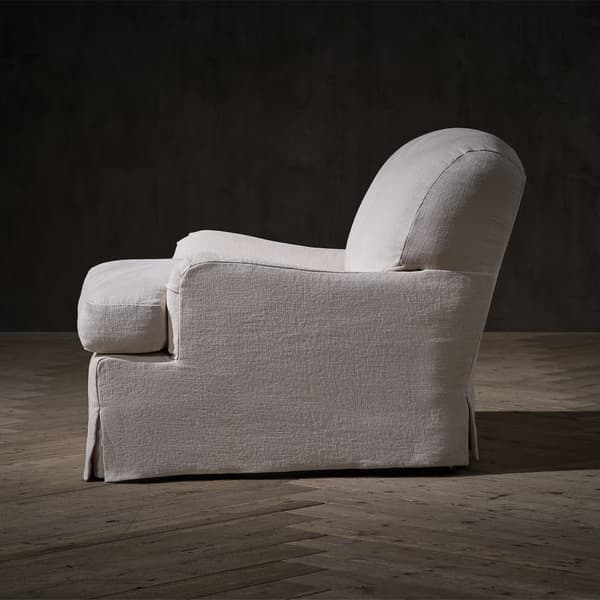 Newark Armchair in Weathered Linen Stone product side view
