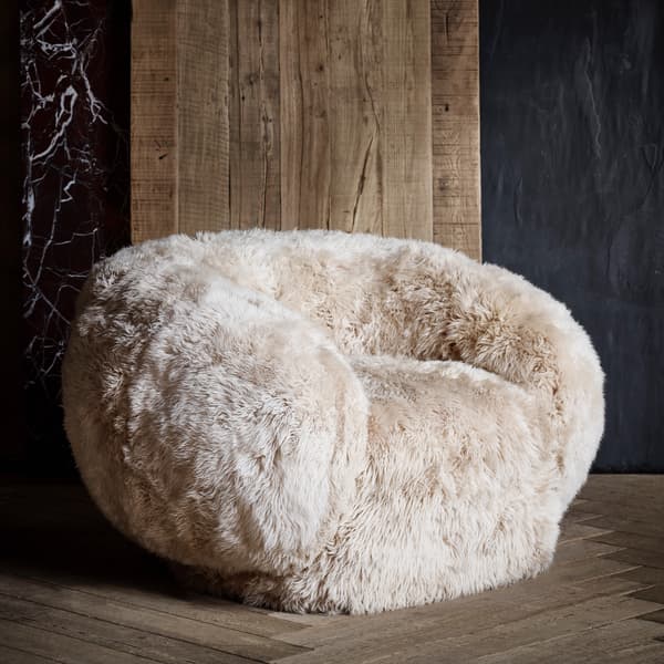 Valais Swivel Chair in Yeti Beige