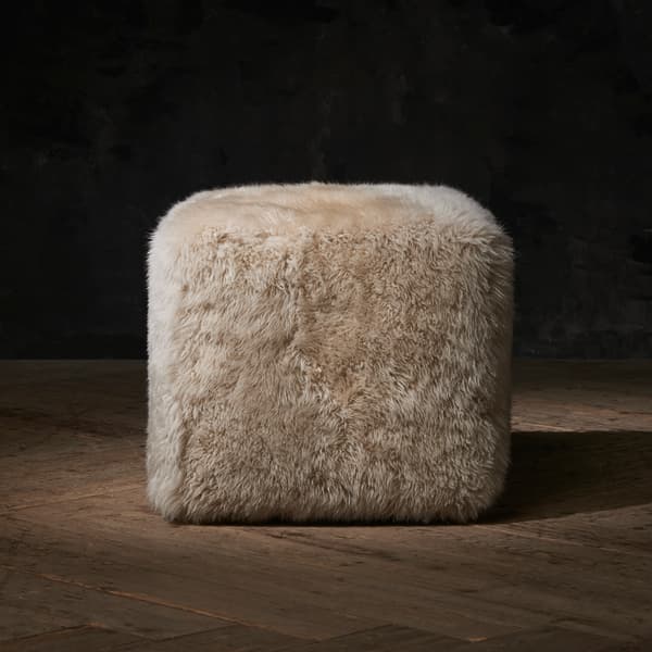 Yeti Sheepskin Cube Footstool product front view