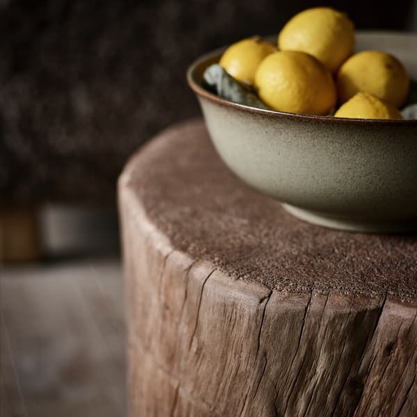 Veg wood block cropped close up view