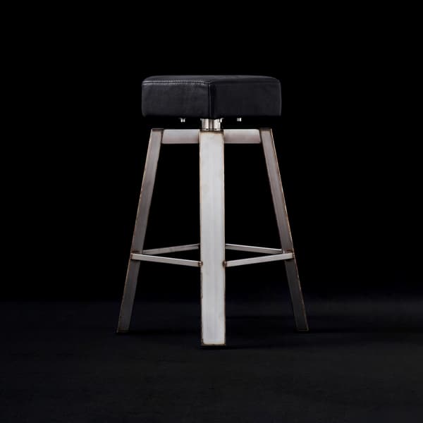 Bolt leather counter stool side angle view