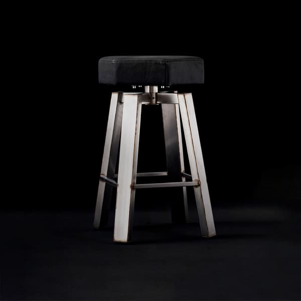 Bolt leather counter stool side angle view