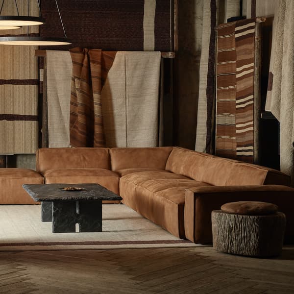 Nirvana Medium Sectional Sofa in Safari Nutmeg