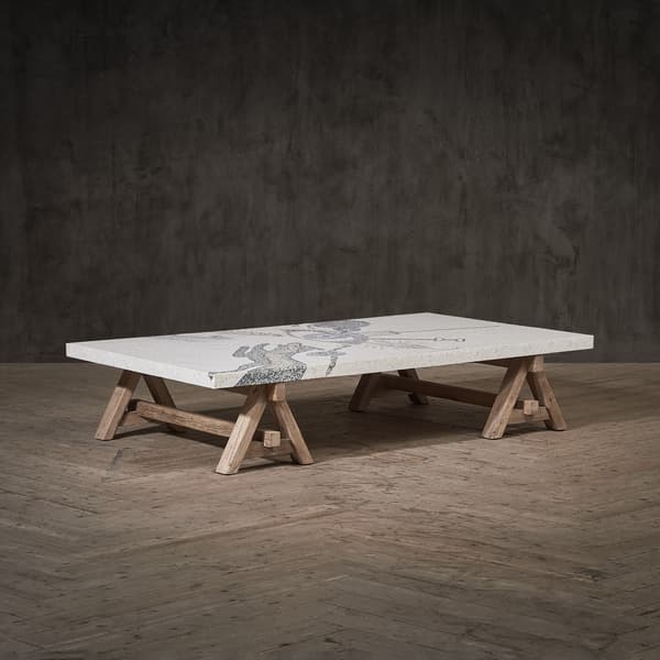 A frame mosaic coffee table side angle