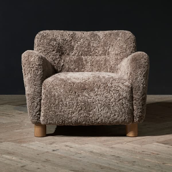 Ryeland Chair in Shearling Smoke product front view
