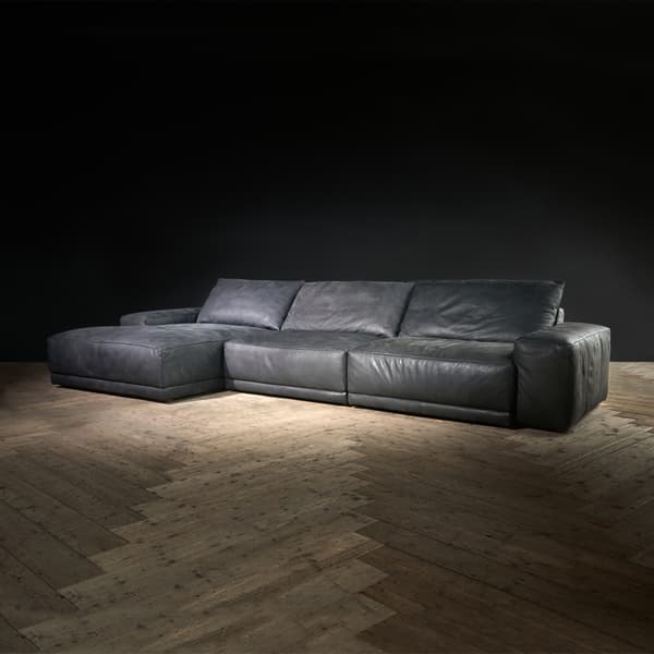 Drift sectional sofa  in Battlescar Raven side angle view