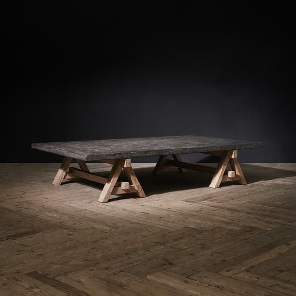 A frame coffee table side angle