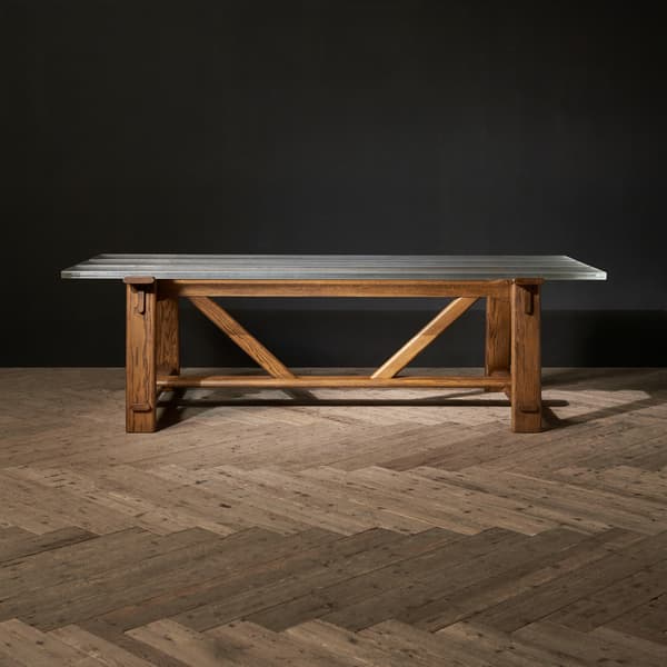 Iceberg Wood Dining Table in Chestnut finish side view