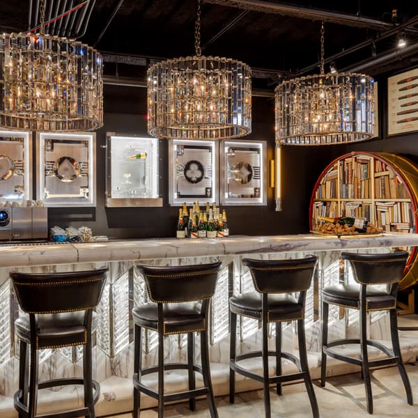 Multiple Angeles Barstool in Antique Whiskey bar view