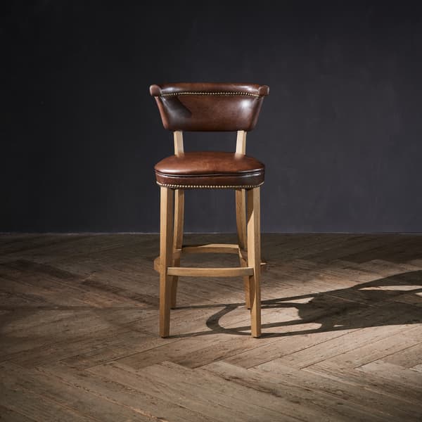 Angeles Barstool in Antique Whiskey front view