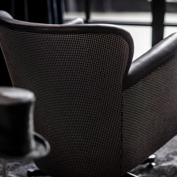 punk professor armchair back detail