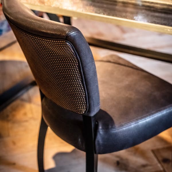 mimi stud dining chair close up view of back
