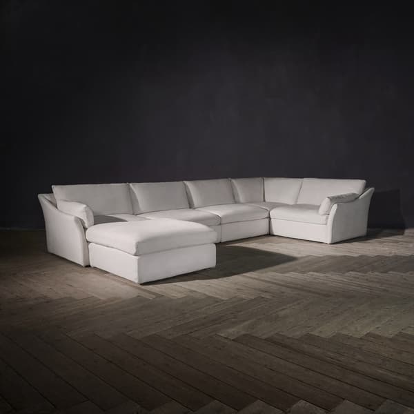 Oasis Sectional Sofa in Sol Performance Linen Snow product view