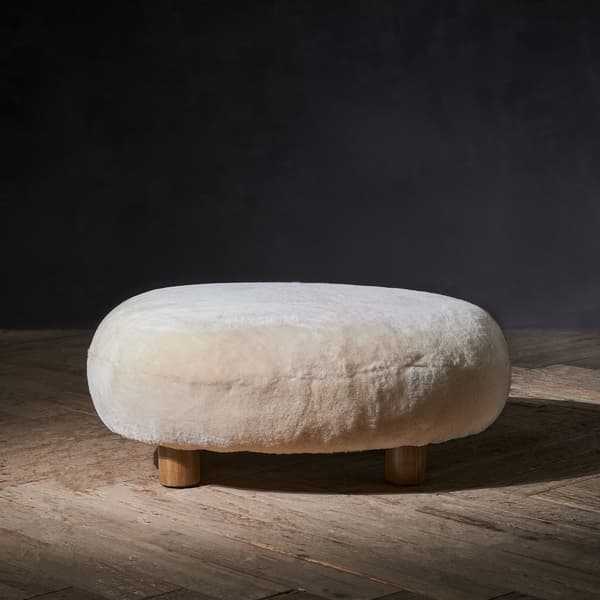 Sivan Footstool in Baabaa Snow front product view