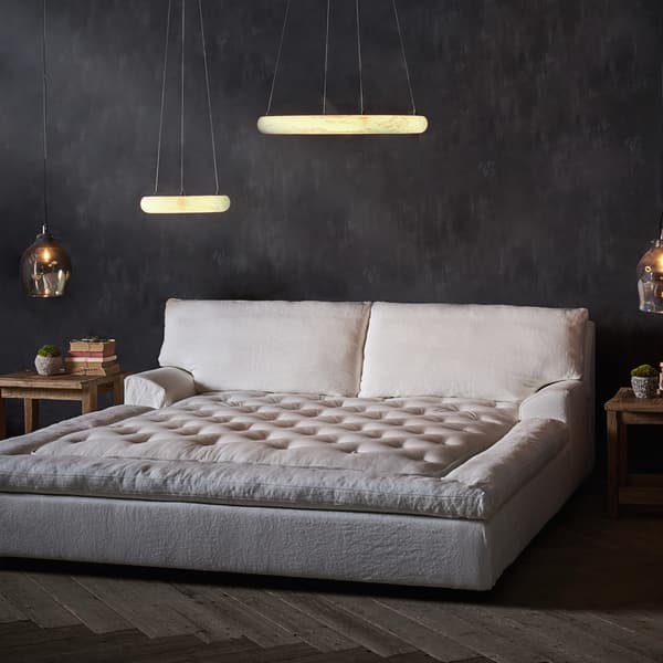 Realm Bed Fram in Sol Linen White