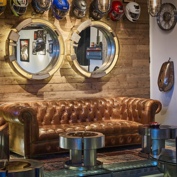 Rocker 3 Seater Sofa in Burn Out Cigar in living room