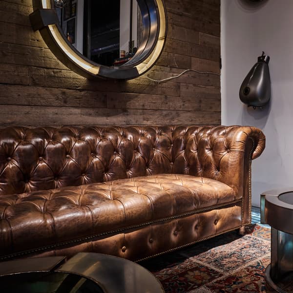 Rocker 3 Seater Sofa in Burn Out Cigar side angle view 