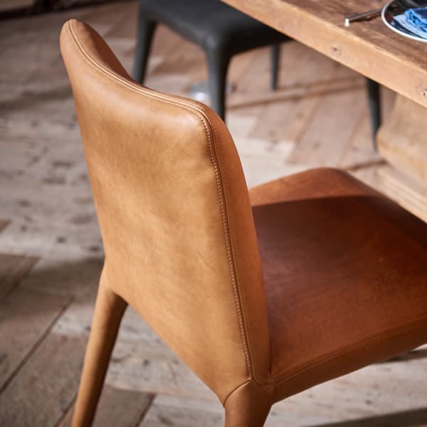 Fibi Dining Chair in Old Saddle Nut back view