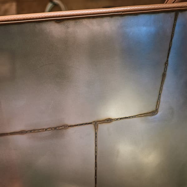 hellcat armchair close up view of welding joins