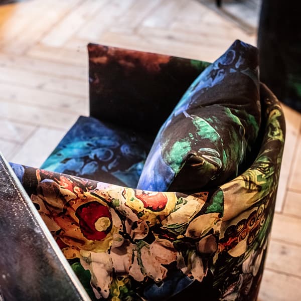 Kimono Dining Chair in Acid Jungle close up view