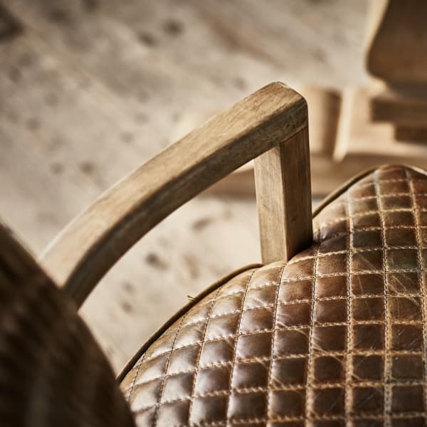 mimi quilted with arm dining chair detail 2