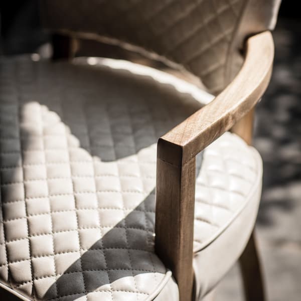 mimi quilted with arm dining chair detail 3