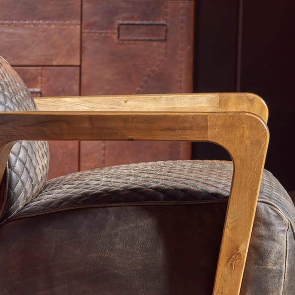 Wildcat armchair close of view of wooden arms