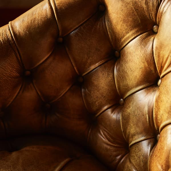 Branco armchair detailed close up view of tufting