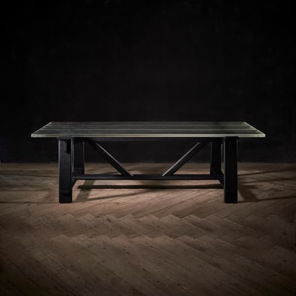 Iceberg Wood Dining Table in Jet Black  side view