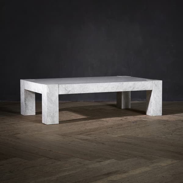 junction marble coffee table side angle view