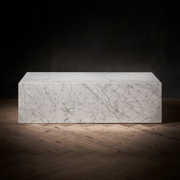 Marble coffee table side view