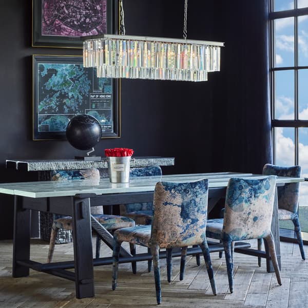 Iceberg Wood Dining Table in Jet Black 