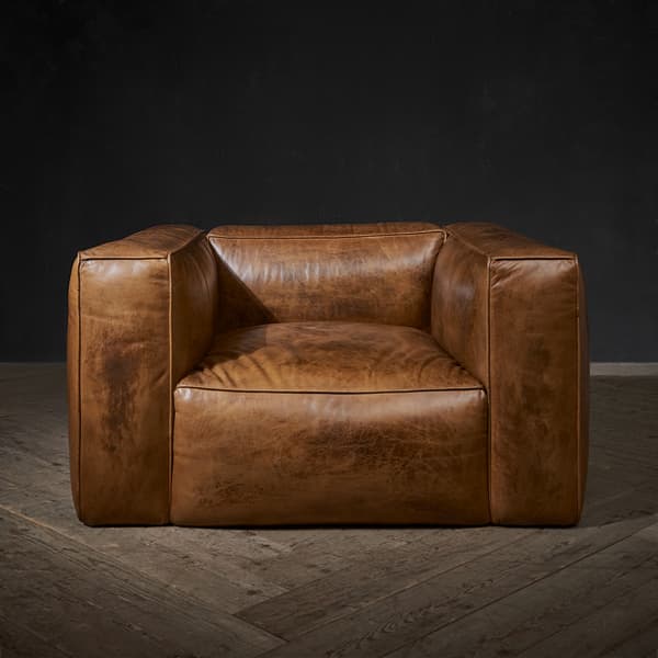 Greaser Sofa Armchair in Burn Out Cigar product front view