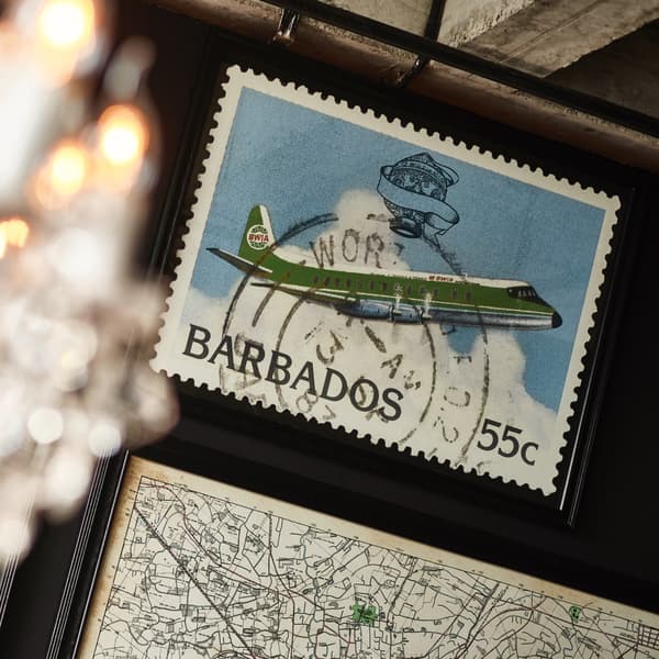 barbados plane stamp detail 1