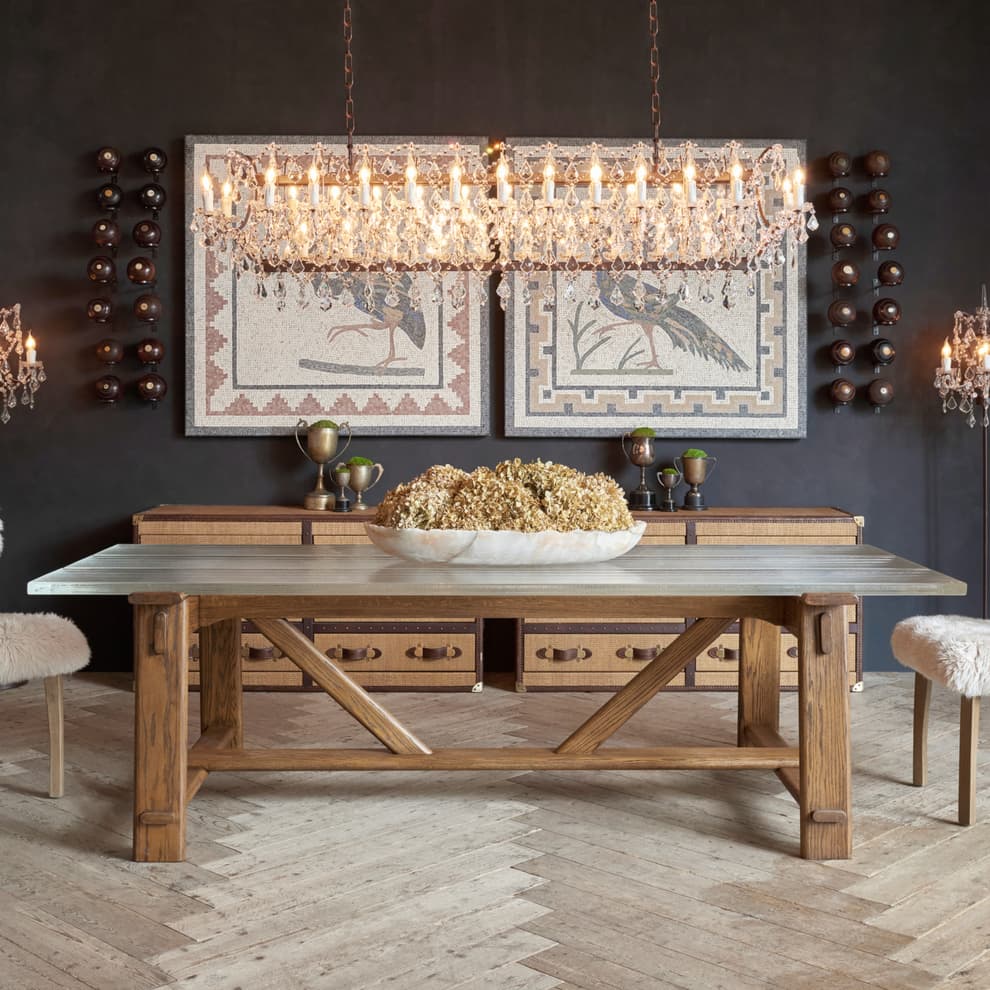 Iceberg Wood Dining Table featuring Cabin Dining Chairs