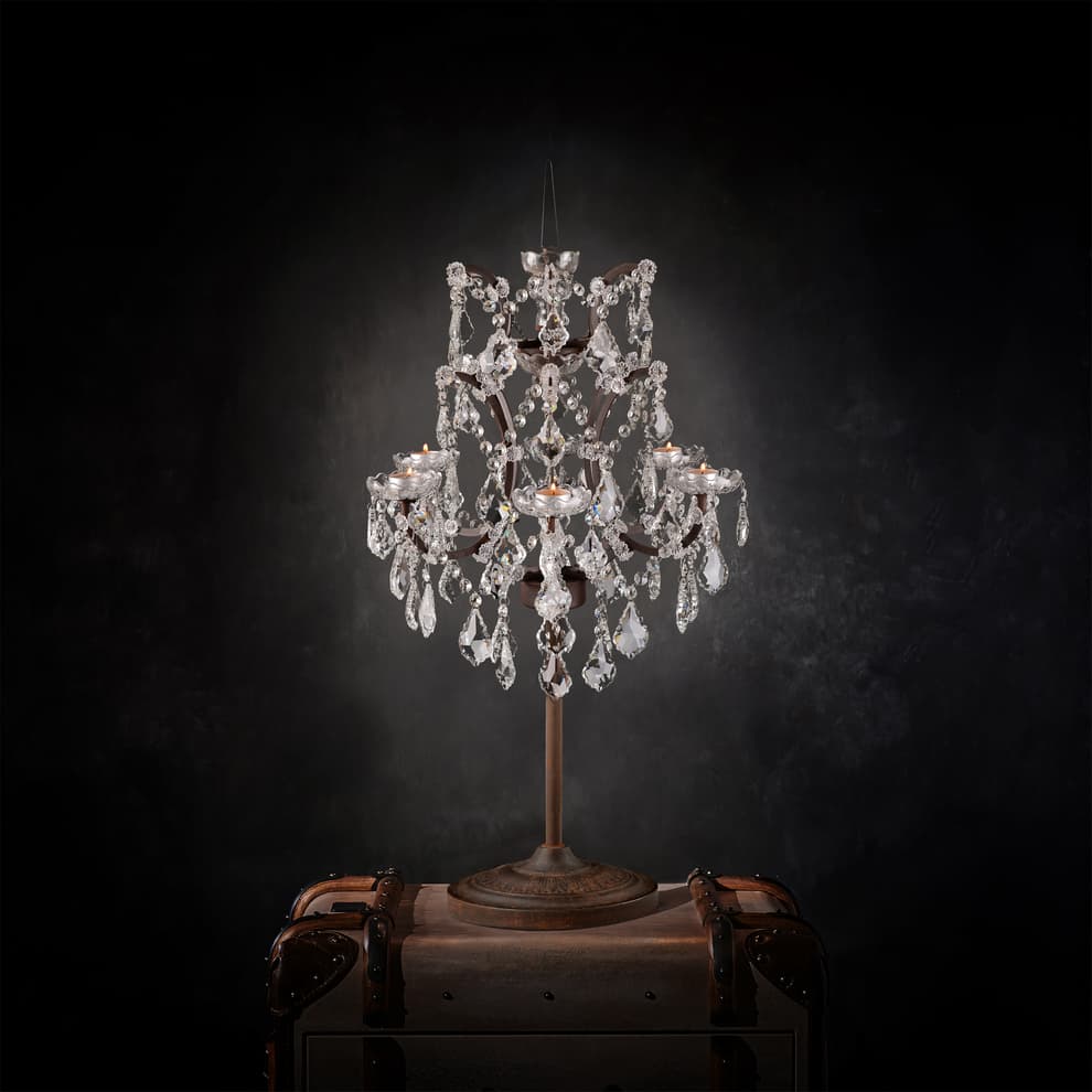 T CRY OC 0001 crystal candle table lamp without wiring detail 1