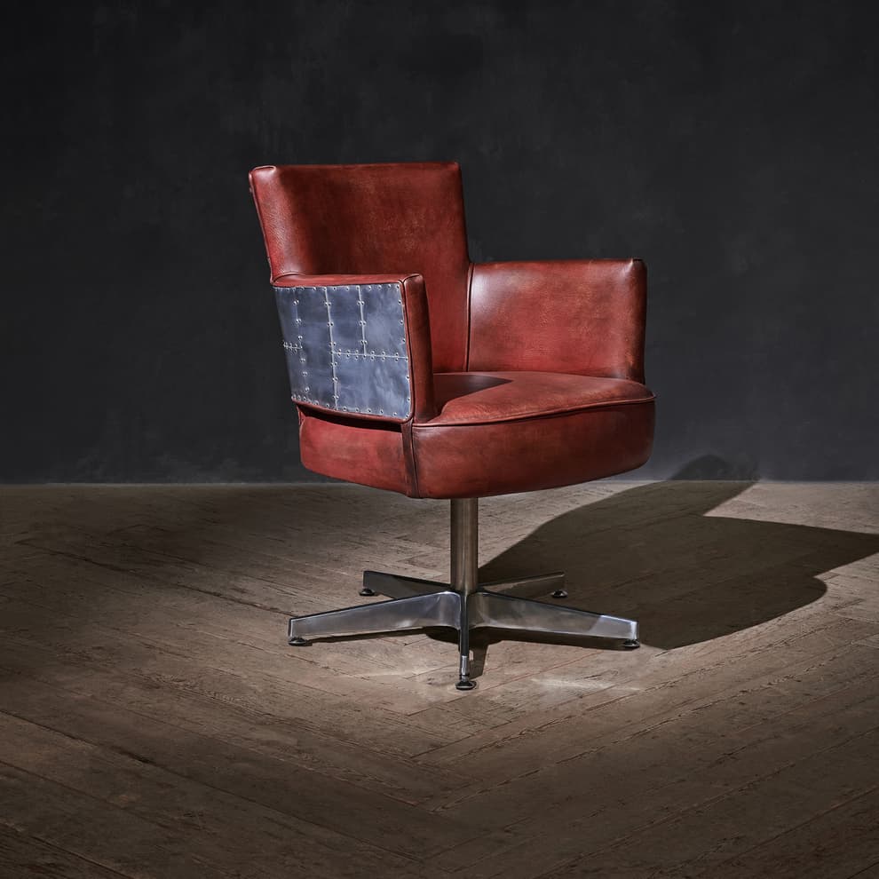 Swinderby Office Chair in Vagabond Red side angled view