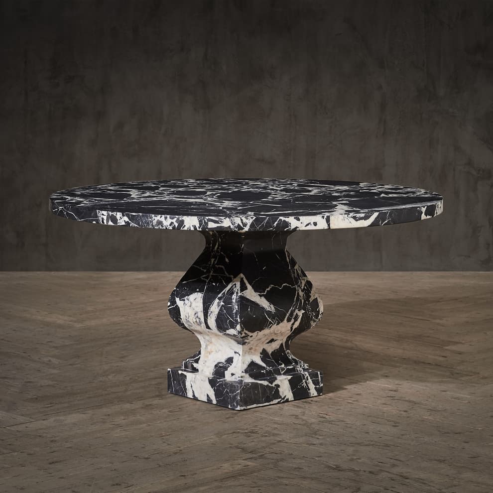 Pedestal round dining table