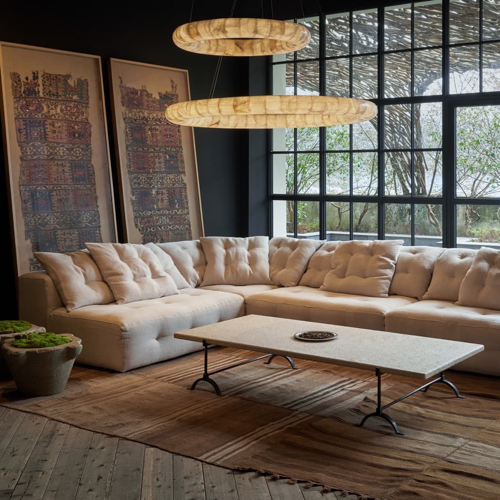 Cortado Sectional Sofa in Weathered Linen Stone 